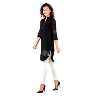 Women's Straight Kurti Black-Black -2XL