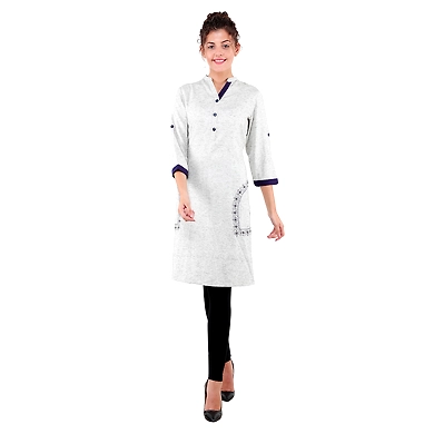 Women's Plain Kurti Off-White-FF-K816-Print-A-XL