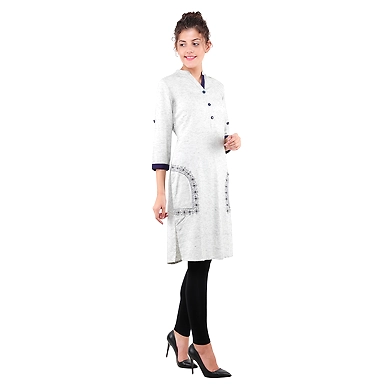 Women's Plain Kurti Off-White-2XL-Off-White-2