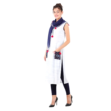 Women's Straight Kurti Blue-L-Blue-2