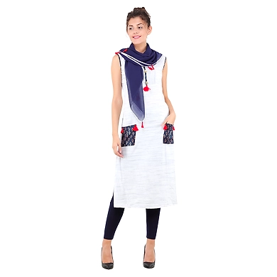 Women's Straight Kurti Blue-XL-Blue-1