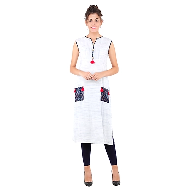 Women's Straight Kurti Blue-FF-K817-Print-B-3XL