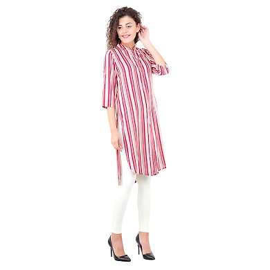 Women's Casual Printed Kurti Print-A-Red-XL-2