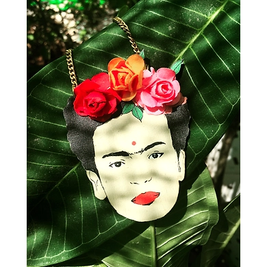 Frida Kahlo face necklace-004A