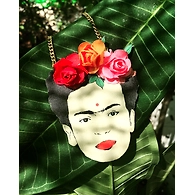 Frida Kahlo face necklace