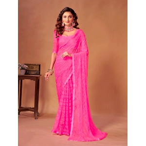Fancy Designer Jacquard Saree with Lace and Pearl Work