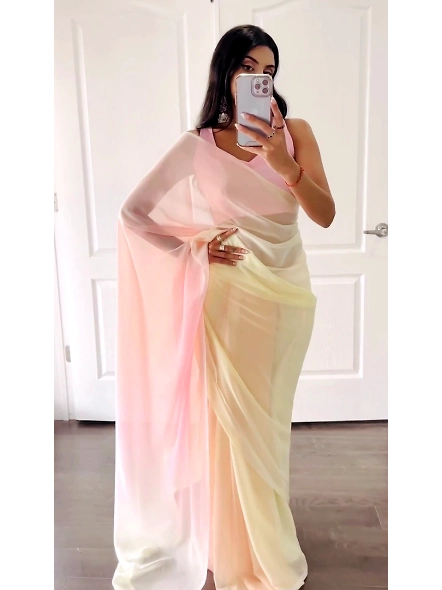 Alia Bhatt Inspired Colourful Georgette Saree