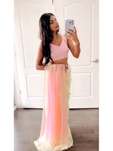 Alia Bhatt Inspired Colourful Georgette Saree