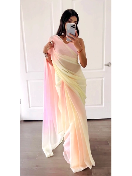 Alia Bhatt Inspired Colourful Georgette Saree-2