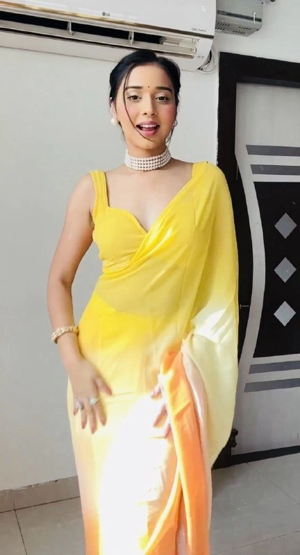 Yellow Georgette 1-Minute Ready-to-Wear Saree - Embrace Elegance Effortlessly-SN-373