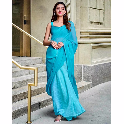 shiv alia bhatt blue saree