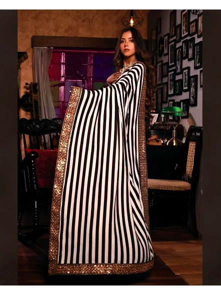 Stunning Georgette Saree with Digital Print &amp; Sequence - Perfect Ethnic Attire-2