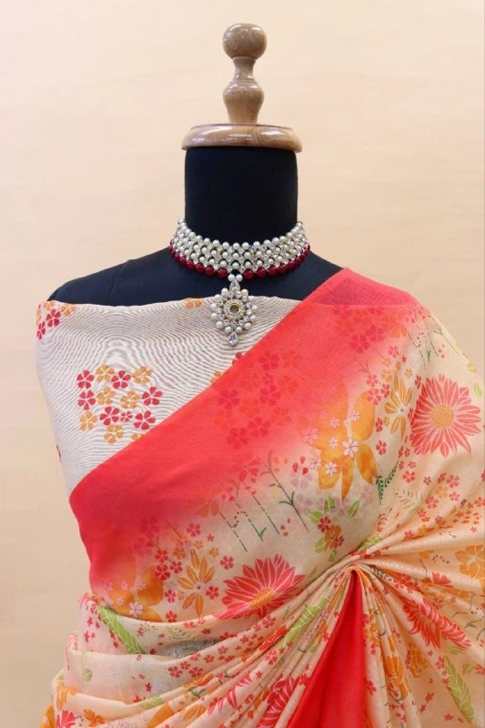 Heavy Chanderi Silk Print Saree-4