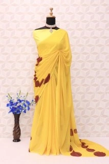 Alia Bhatt Yellow Georgette Saree