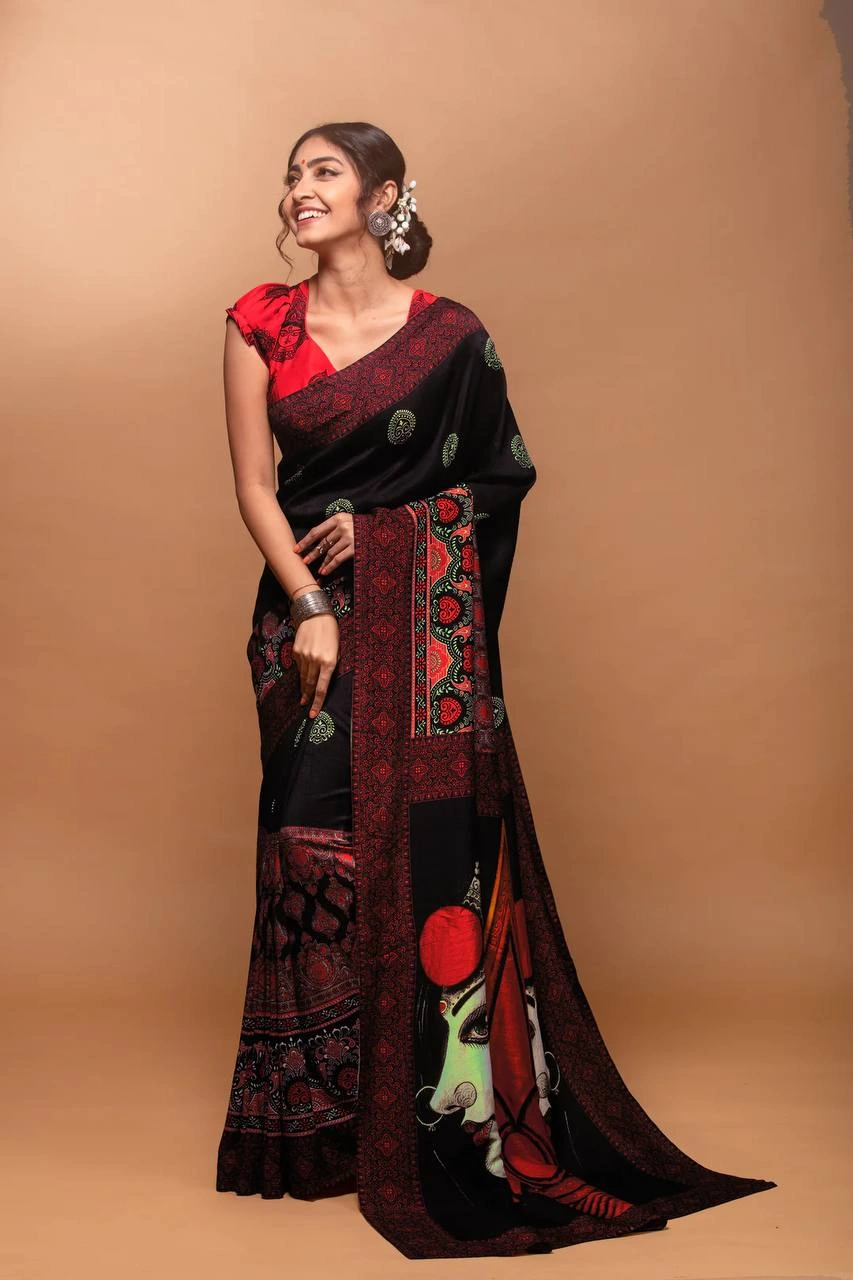 Navratri Saree: Crepe Silk Elegance-NT-534D8