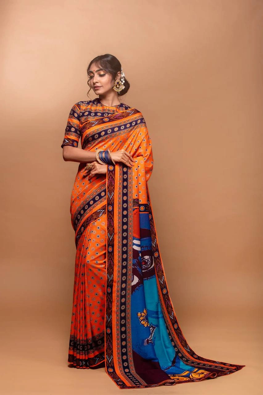 Navratri Saree: Crepe Silk Elegance-NT-534D9