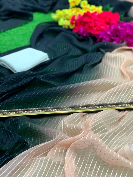 Exquisite Georgette Padding Saree with Crochet Sequence Work - Luxury Collection-NT-571W