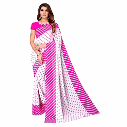 shiv laheriya print georgette saree with lace border