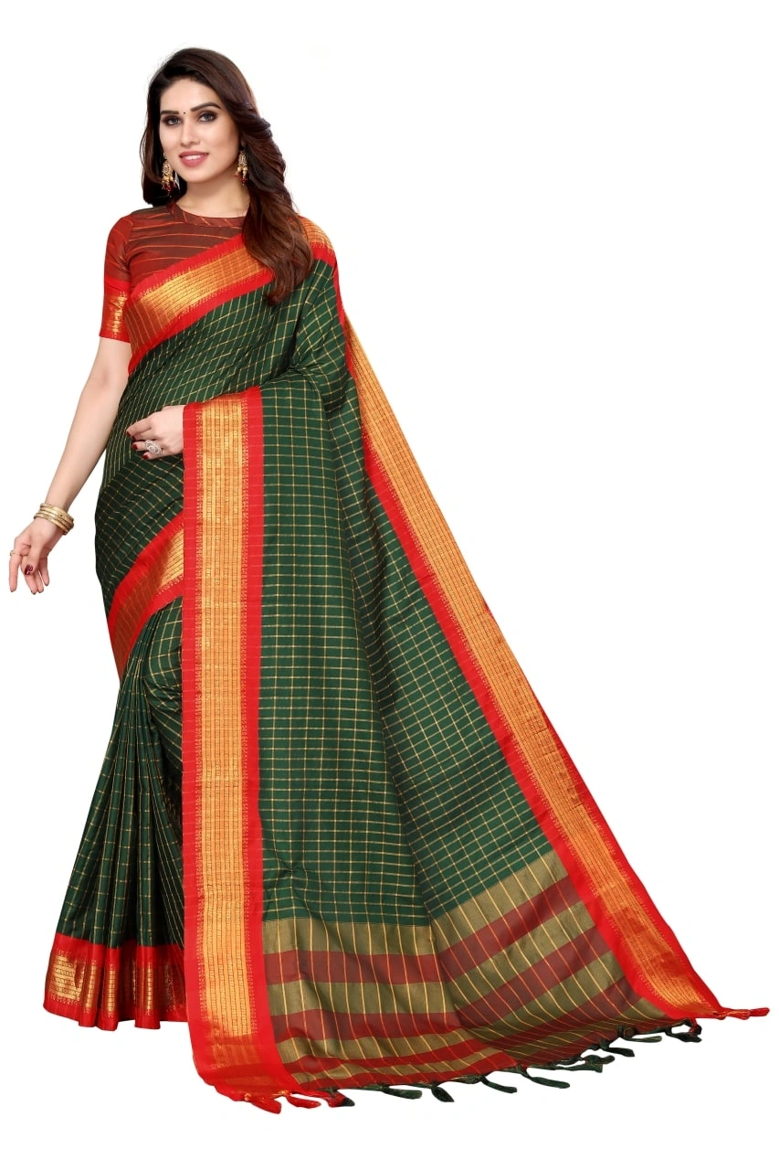 Exquisite Cotton Silk Sarees for Luxury and Elegance-RENUKA-Green