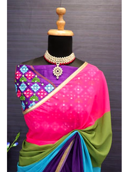 Georgette printed alia bhatt designer bollywood saree-1