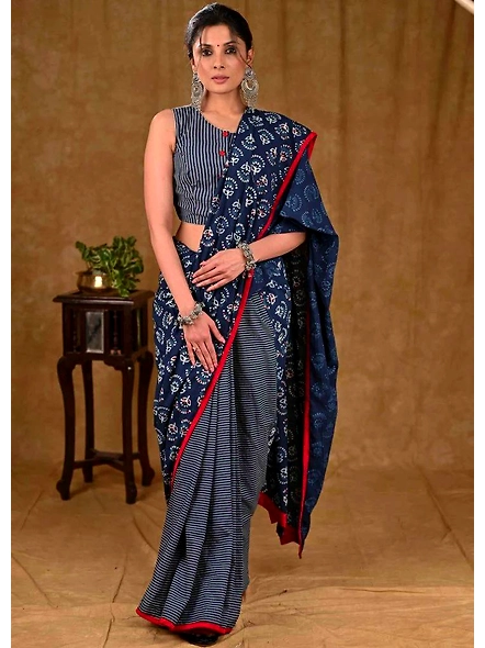 Timeless Beauty: Pure Mulmul Cotton Silk Saree - Luxury Blend of Elegance and Comfort-2
