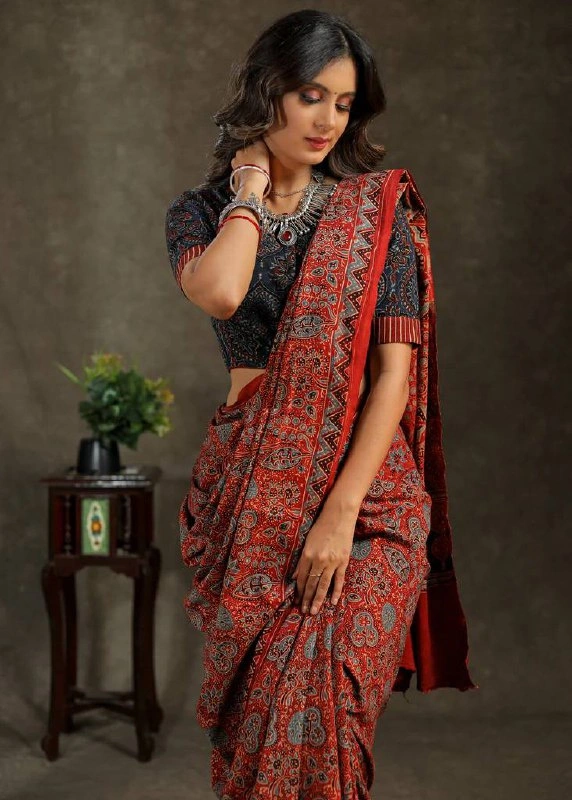 Exquisite Linen Saree: Luxury Blend of Pure Mulmul Cotton Silk-NT-470