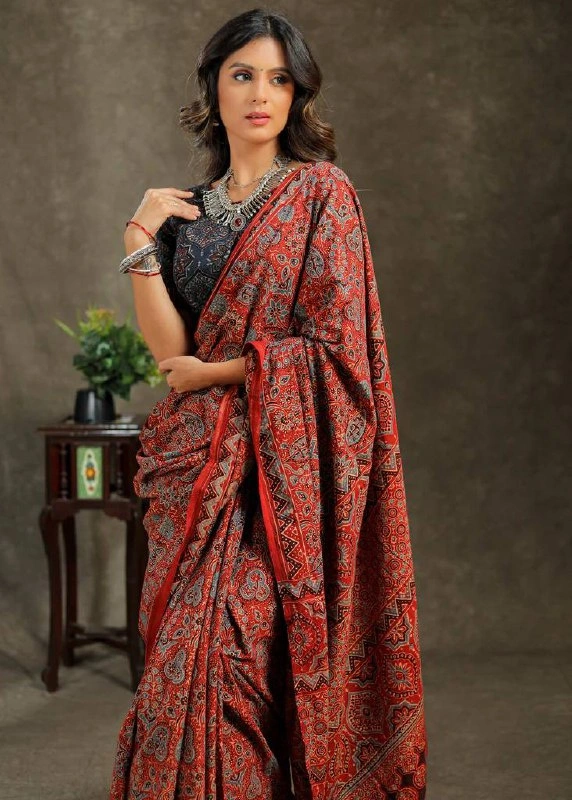 Exquisite Linen Saree: Luxury Blend of Pure Mulmul Cotton Silk-1