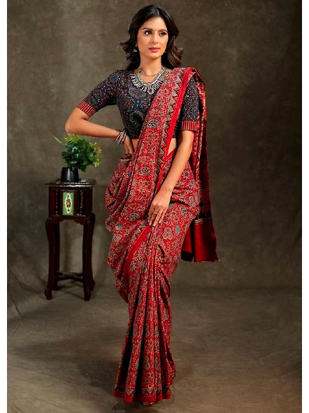 Exquisite Linen Saree: Luxury Blend of Pure Mulmul Cotton Silk-2