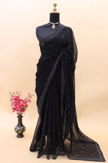 Exquisite Siroski Work Fancy Saree for Weddings and Festive Occasions-1