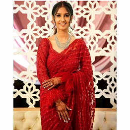 shiv net saree with thread work