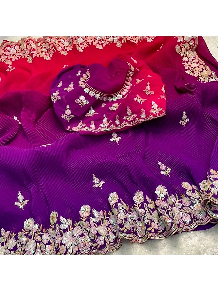 Soft Georgette Saree with Crush Pattern Design