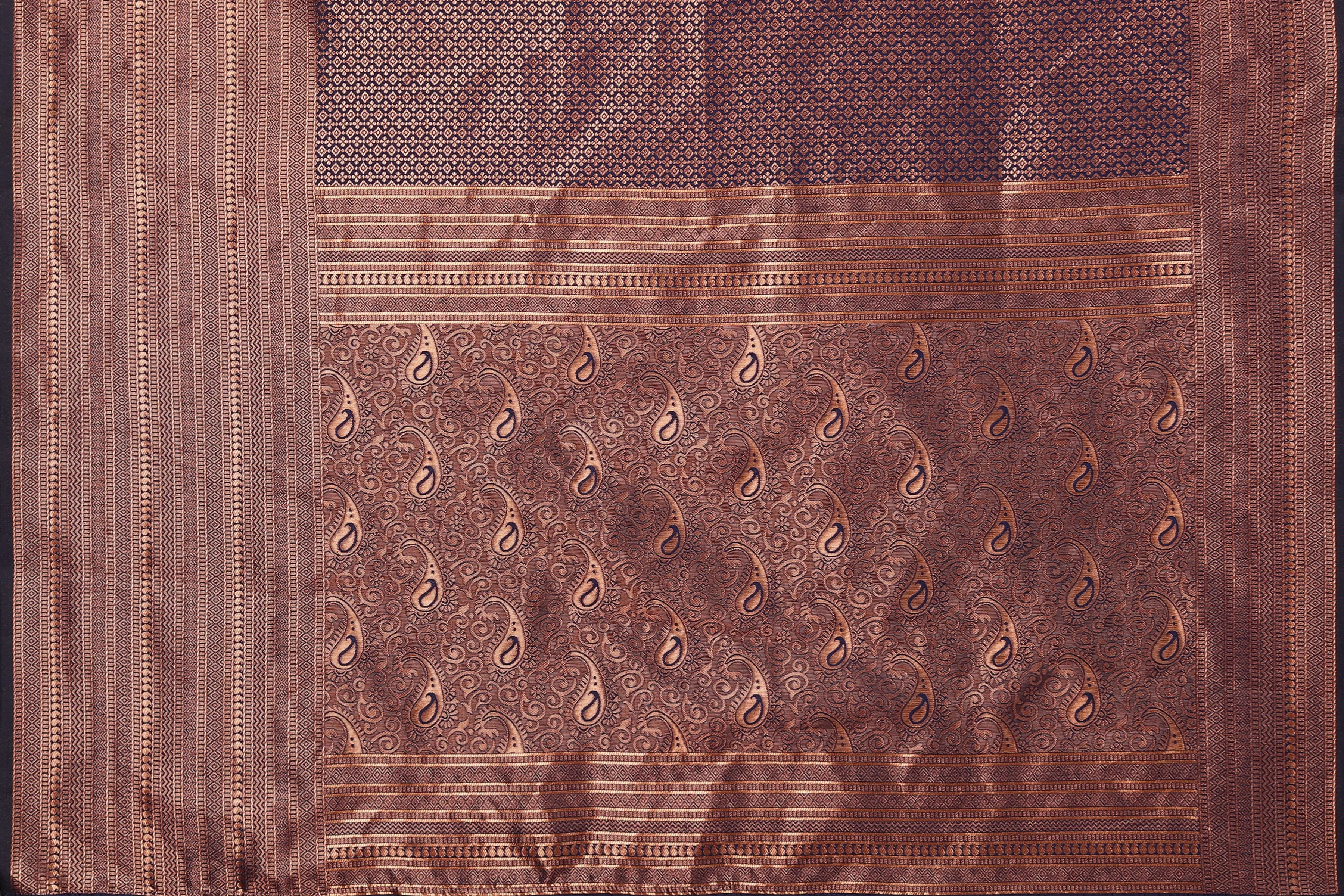Jacquard Art Silk Weaving Saree-Navy-5