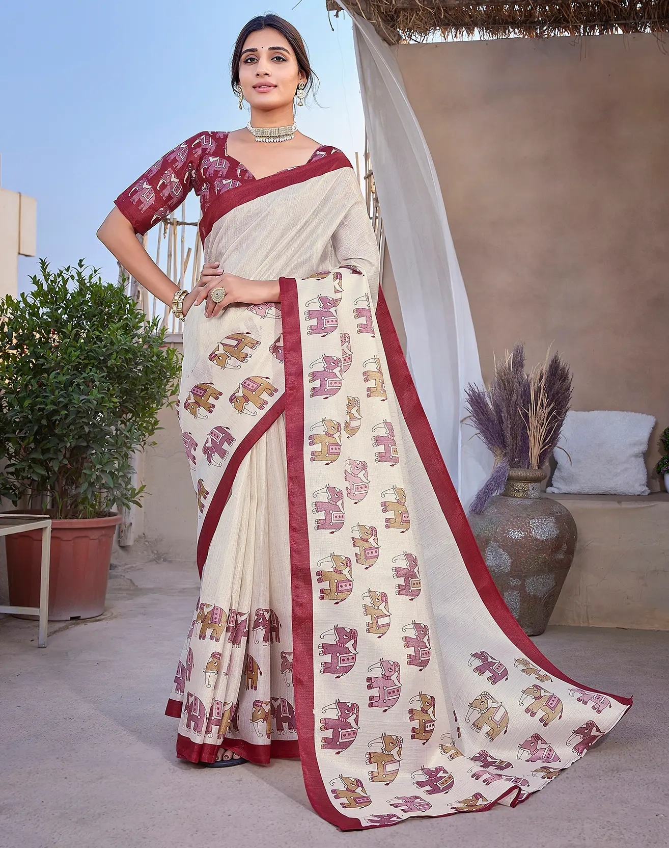 Art Silk Sarees-Sanvi_Red