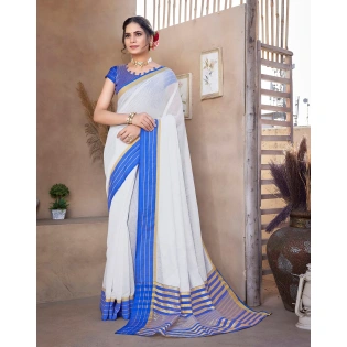 Cotton Saree with Contrast Border