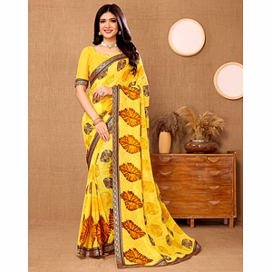 Georgette with Jacquard lace Saree