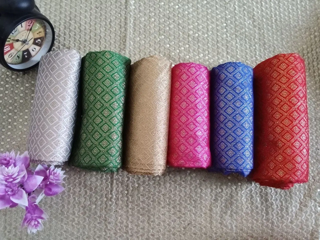 Exquisite Banarasi Brocade Silk Fabric for Luxurious Creations-GREY-1
