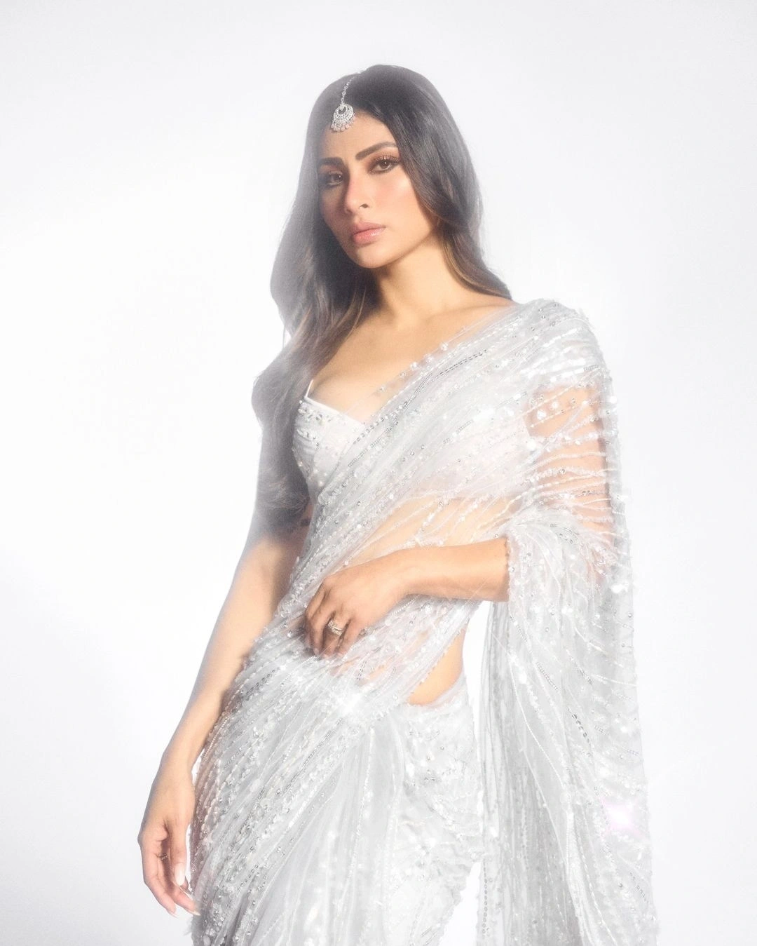 Enchanting White Saree with Exquisite Lace Border-SN776