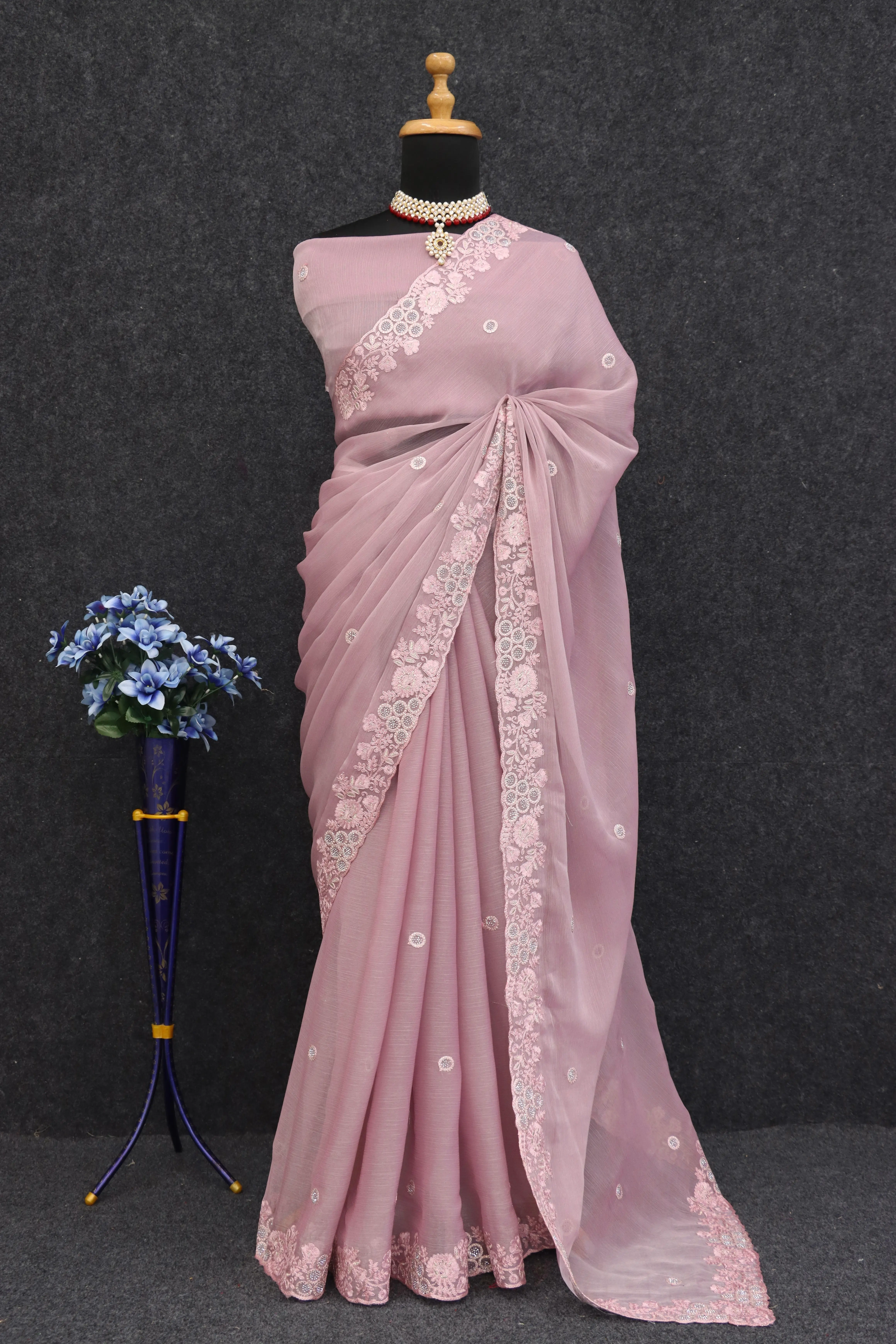 Jimmy Choo Saree - Exquisite C-Pallu &amp; Sequin Work Saree-C5-4