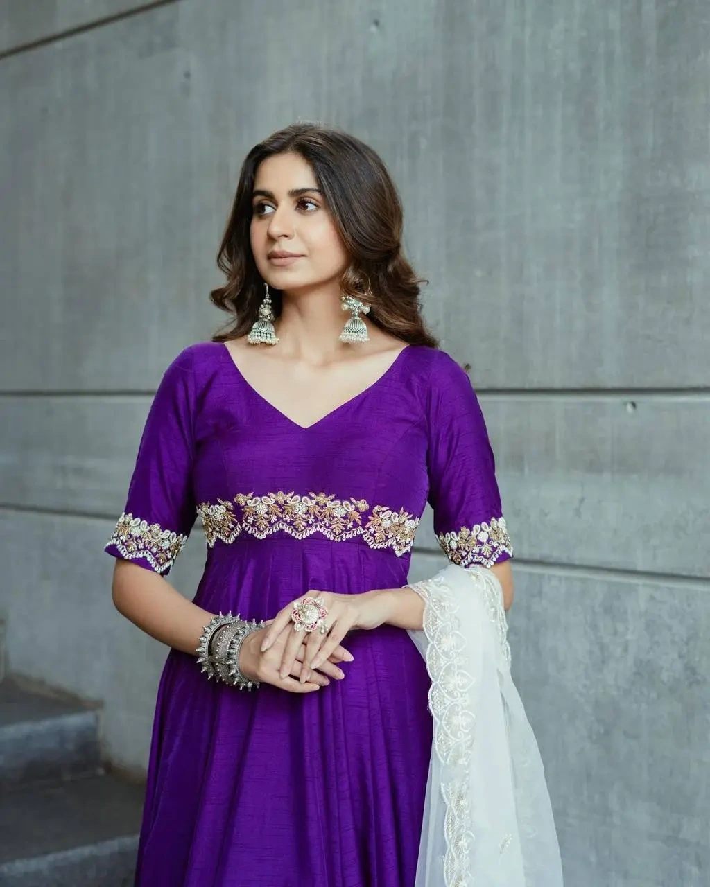 Mesmerizing Purple Monster Phantom silk Anarkali Suit-RTC5595_XL