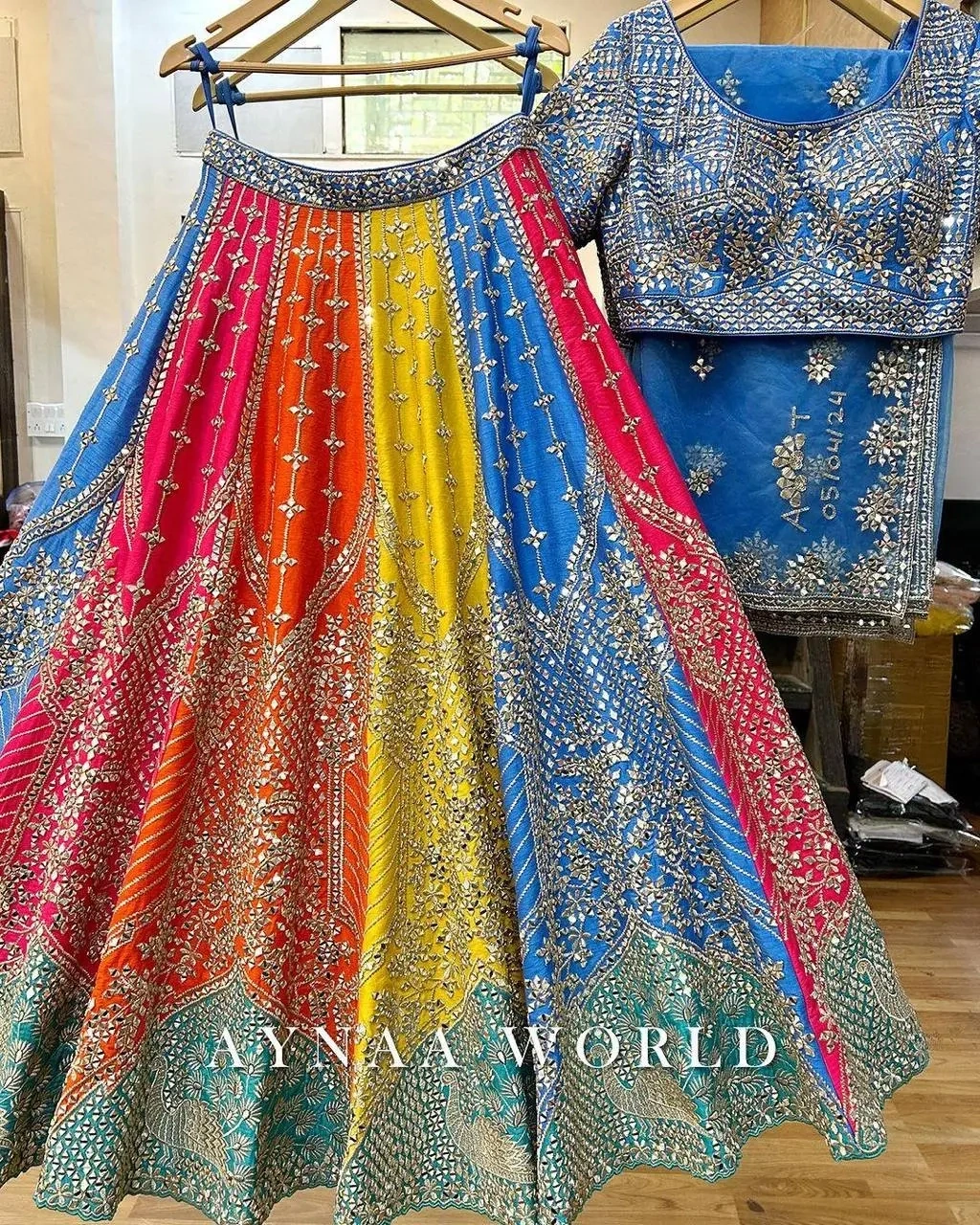 Multi Color Mono Phantom Sequence Zari Work Lahenga Choli-1