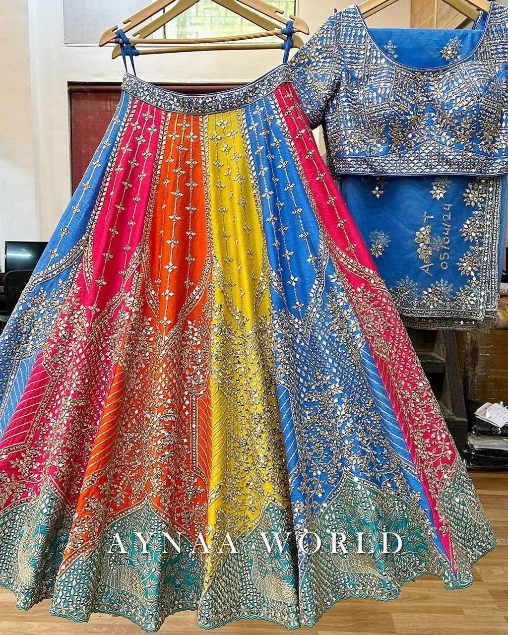 Multi Color Mono Phantom Sequence Zari Work Lahenga Choli-3