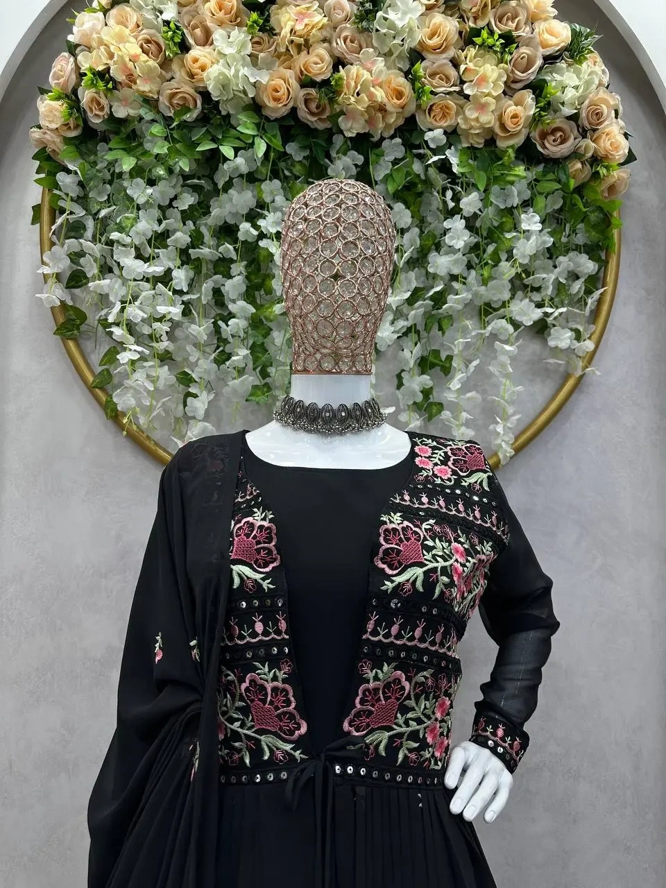 Black Embroidery Work Salwar Suit-BLACK-XL-4