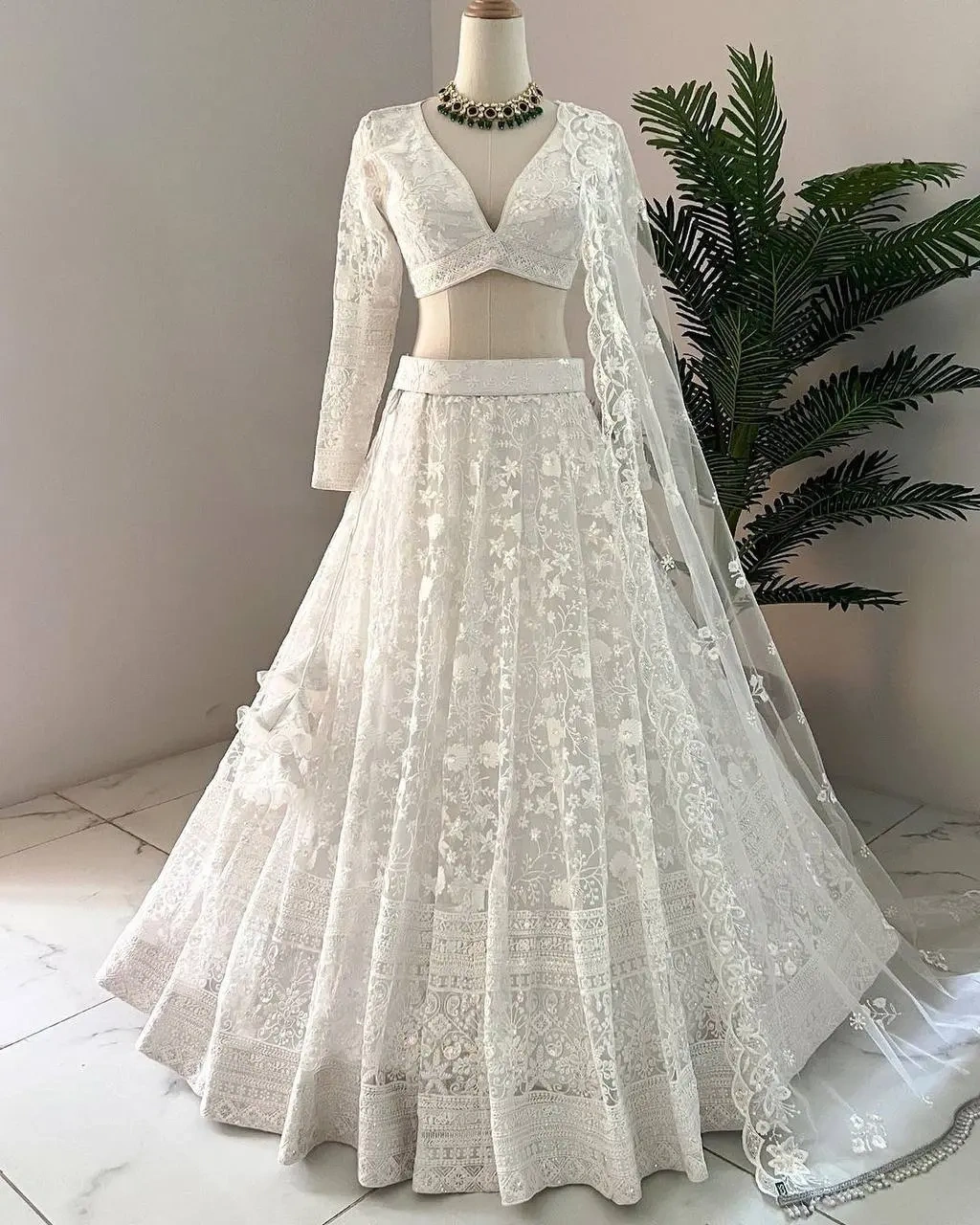 Wedding Special Lehenga Choli Set-QRC215_White