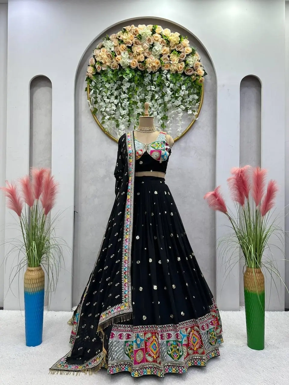 Exquisite Black Navratri Lehenga 2024-2