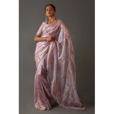 Special Purple Soft Jimmy Choo Embroidery Sequence Saree
