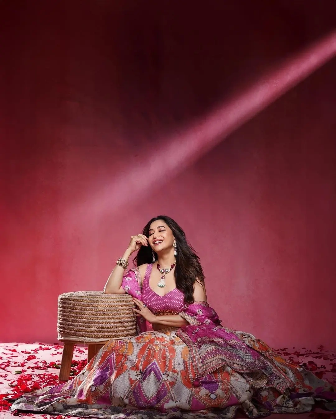 Glamorous Madhuri Dixit Inspired Vibrant Lehenga-2