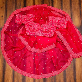 shiv lipstick red party wear rangoli silk saree