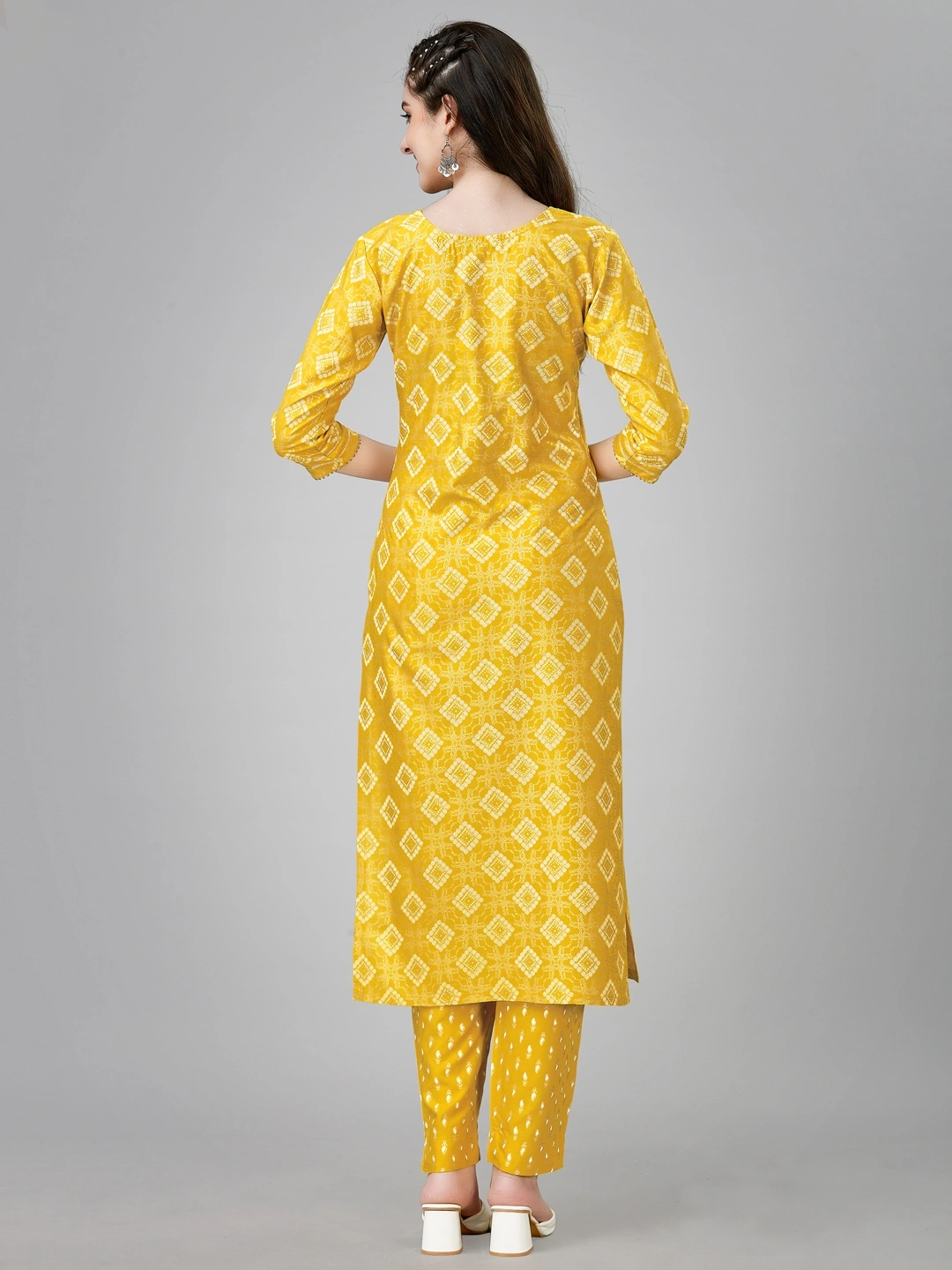 Yellow Embroidered Rayon Stitched Kurta Set - Chic Elegance for Women-Yellow-L-2