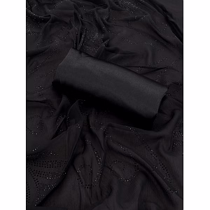 Exquisite Black Georgette Saree with Heavy Siroski and CDM Diamonds