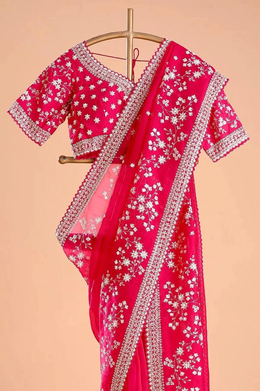 Designer Pink Saree for Weddings